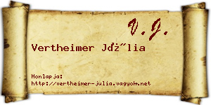 Vertheimer Júlia névjegykártya